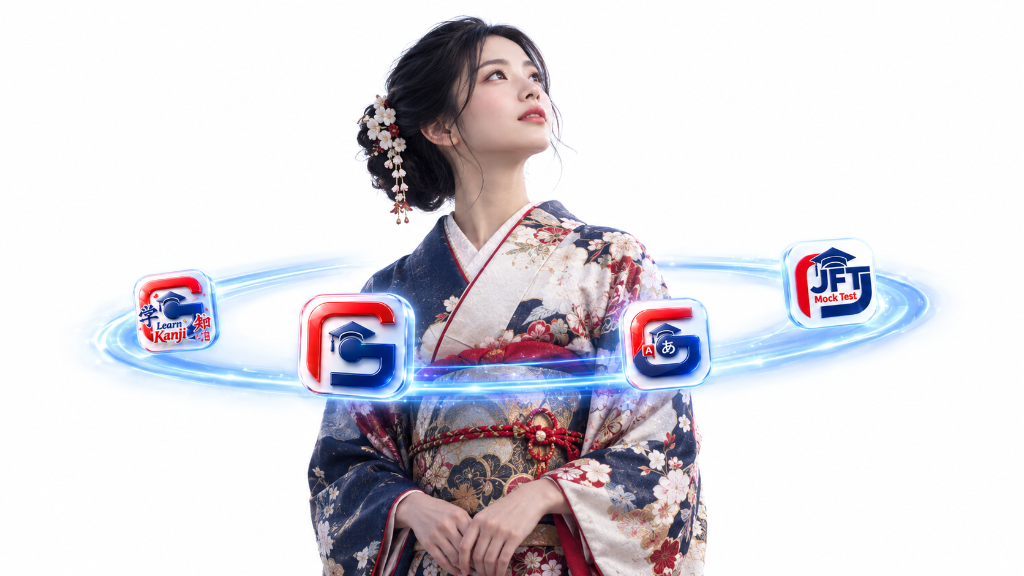 Global Peace Mobile Applications Suite - Japanese Meaning, Learn Kanji Pro, GP JFT Mock Test, and Global Peace Official